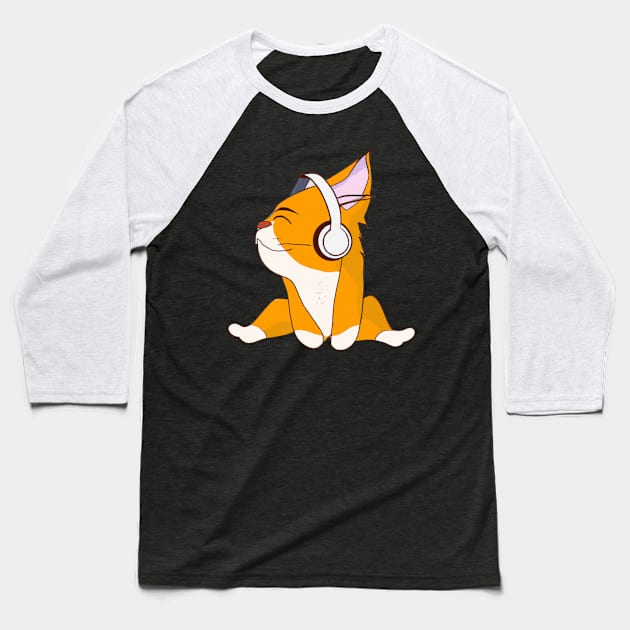 Music loving cat Baseball T-Shirt by 365inspiracji